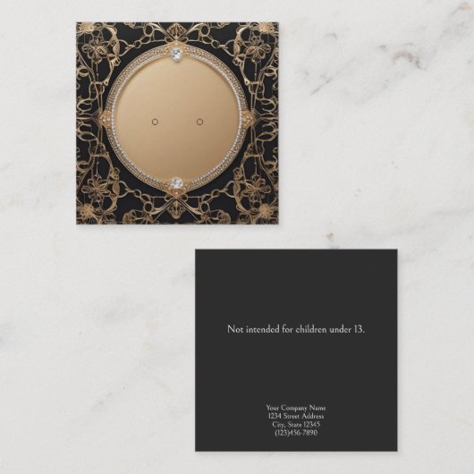 Custom "Gold" Filigree Stud Oorbel Display Kaarten Afsprakenkaartje (Voorkant / Achterkant)