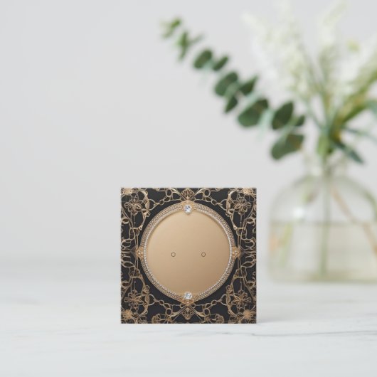 Custom "Gold" Filigree Stud Oorbel Display Kaarten Afsprakenkaartje (Staand voorkant)