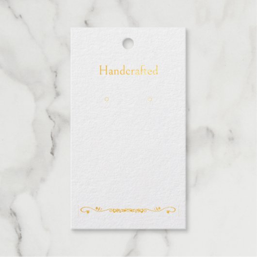 Custom Gold Floral Spray Oorbel Display Kaarten Cadeaulabels (Voorkant)