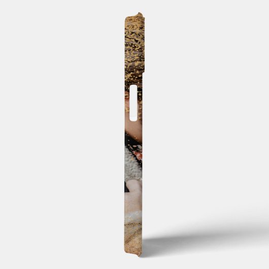 Custom Gold Glitter Couple Photo Monogramed Case-Mate iPhone Case (Achterkant / Rechts)