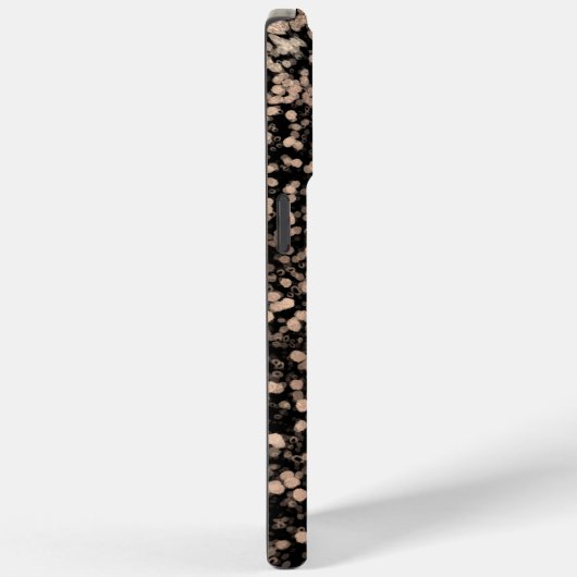 Custom Gold Glitter Midnight Black Case-Mate iPhone Case (Achterkant / Rechts)