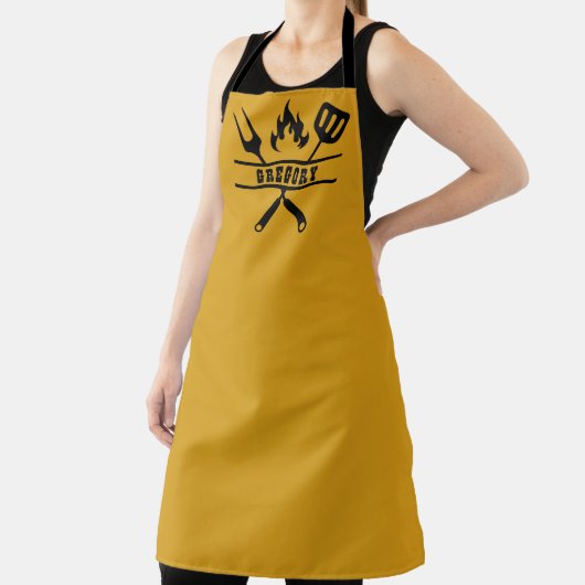 Custom Gold Grilling Apron Schort (Insitu)
