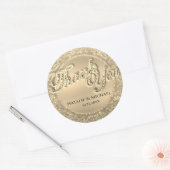 Custom Gold Hartelijk dank Ronde Sticker (Envelop)