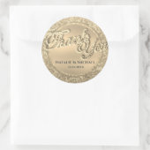 Custom Gold Hartelijk dank Ronde Sticker (Tas)
