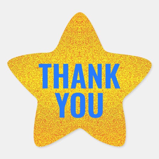 Custom Gold Hartelijk dank Ster Sticker (Voorkant)