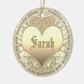Custom Gold Heart Memorial Keramisch Ornament (Links)