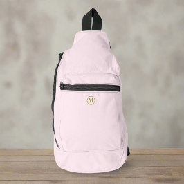 Custom Gold Initiaal meisje schoon blush roze Sling Bag
