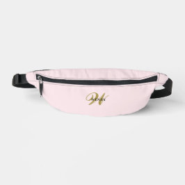 Custom Gold Initial l Stylish Girly Blush Pink  Heuptasje