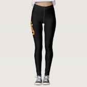 Custom Gold Japans Kanji Symbol GELOOFT OP Black Leggings (Voorkant)