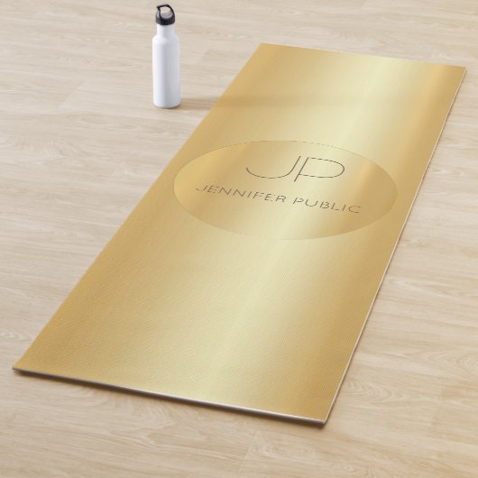 Custom Gold Kijk Monogrammed Fitness Sjabloon Yogamat (In situ)
