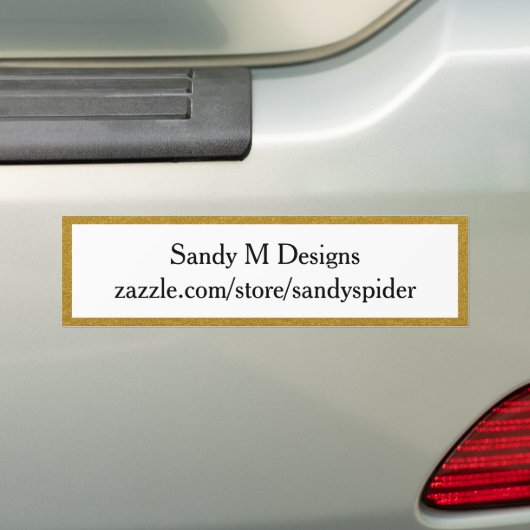 Custom Gold Lijst Afbeelding Name Business Quote S Bumpersticker (Op auto)