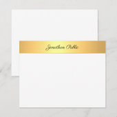 Custom Gold Look Elegant Handgeschreven Naam Tekst Notitiekaartje (Voorkant / Achterkant)