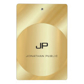 Custom Gold look Elegant Moderne Monogram Sjabloon Mini Klembord (Achterkant)