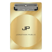 Custom Gold look Elegant Moderne Monogram Sjabloon Mini Klembord (Voorkant)