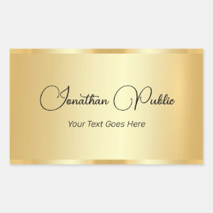 Custom Gold Look kalligrafie handschrift Sjabloon Rechthoekige Sticker