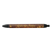 Custom Gold Look Sjabloon Eigen naam Tekst Zwarte Inkt Pen (Voorkant)