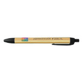 Custom Gold Look Sjabloon Jouw naam Business Logo Blauwe Inkt Pen (Bodem)