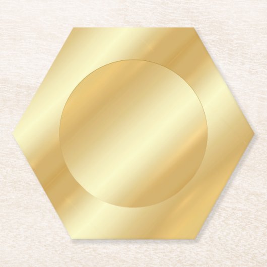 Custom Gold Look Trendy Stijlvolle Blank Sjabloon Kartonnen Onderzetters (Voorkant)