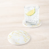 Custom Gold Marble Elegant Trendy Sjabloon Zandsteen Onderzetter (Zijkant)