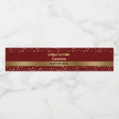 Custom Gold Maroon Red Afstuderen op maat Waterfles Etiket (Enkel label)
