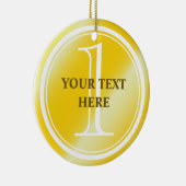 Custom Gold Medal Ceramic Ornament for number one (Rechts)