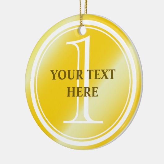 Custom Gold Medal Ceramic Ornament for number one (Links)
