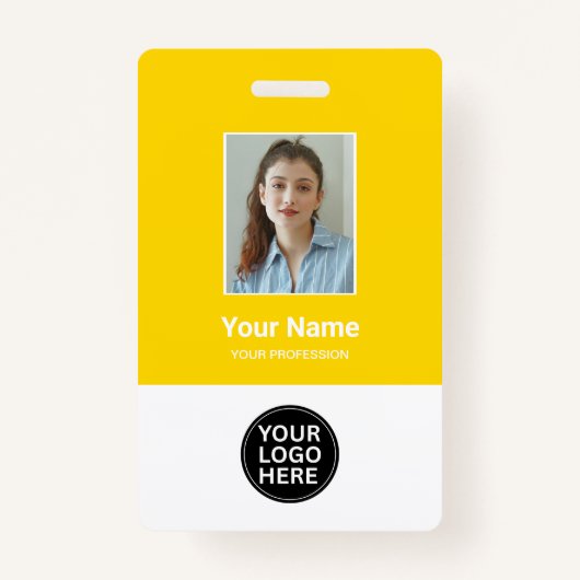 Custom Gold Medewerker Foto-ID Logo Naam Badge (Voorkant)