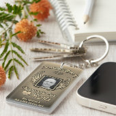 Custom Gold Memorial Wings Add Photo Sleutelhanger (Voorkant Rechts)