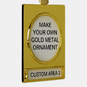 Custom Gold Metal Christmas Tree Ornament Verguld Banner Ornament (Rechts)