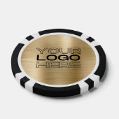 Custom Gold Metal Style Business Logo 100 Numbered Poker Chips (Enkel)