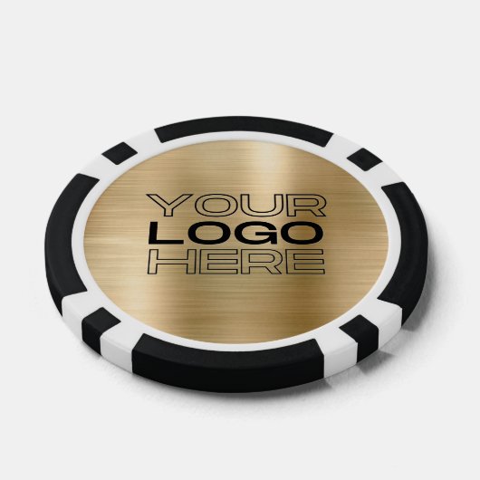 Custom Gold Metal Style Business Logo 100 Numbered Poker Chips (Enkel)