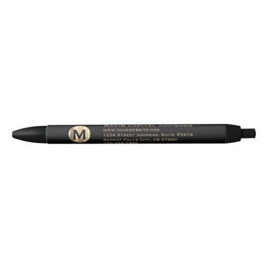 Custom Gold Monogram Business Pen (Voorkant)
