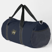 Custom Gold Navy Blue Monogram Initial Fitness Plunjezak (Rechterhoek)