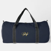 Custom Gold Navy Blue Monogram Initial Fitness Plunjezak (Achterkant)