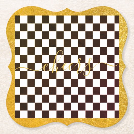 Custom Gold Porlien - Controleer het Home Decor Bl Kartonnen Onderzetters (Voorkant)