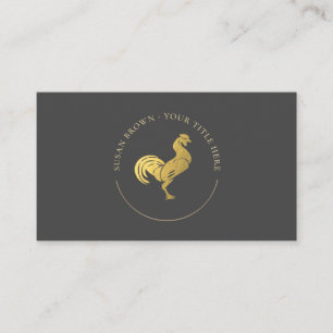 Custom Gold Rooster Logo Visitekaartje