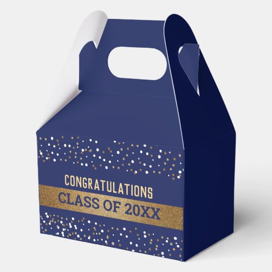 Custom Gold Royal blauw Afstuderen Klasse Jaar Bedankdoosjes (Voorkant)