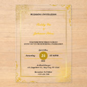Custom Gold Samen Met Hun Gezinnen Trouwen Acryl Uitnodigingen (Voorkant)