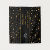 Custom Gold Stars met bericht/foto Jubileum Wandkleed (Voorkant)