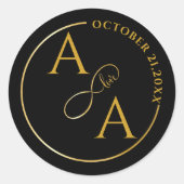 Custom gold Sticker for wedding infinity love (Voorkant)
