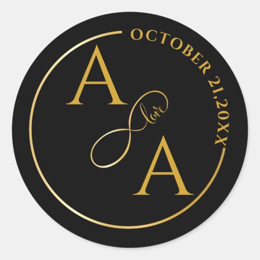 Custom gold Sticker for wedding infinity love (Voorkant)