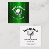 Custom Gold Stripes Golf Monogram Ontwerp Vierkante Visitekaartje (Voorkant / Achterkant)