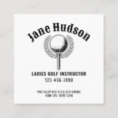 Custom Gold Stripes Golf Monogram Ontwerp Vierkante Visitekaartje (Achterkant)