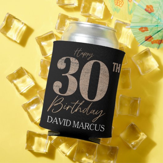 Custom Gold Text 30th Birthday Celebration Blikjeskoeler (Insitu Zomer)