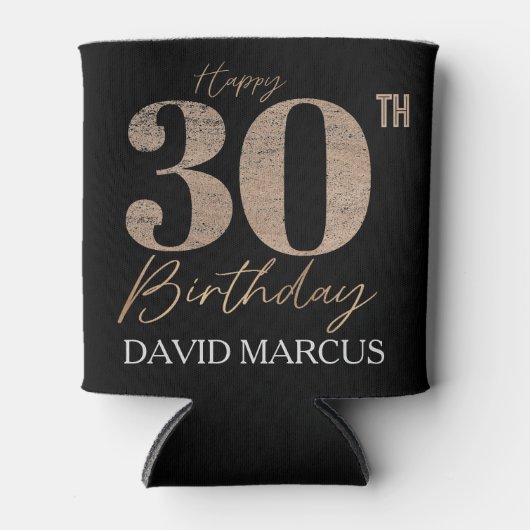 Custom Gold Text 30th Birthday Celebration Blikjeskoeler (Voorkant)