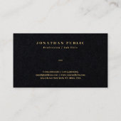 Custom Gold Text Elegant Luxury Premium Black Visitekaartje (Achterkant)
