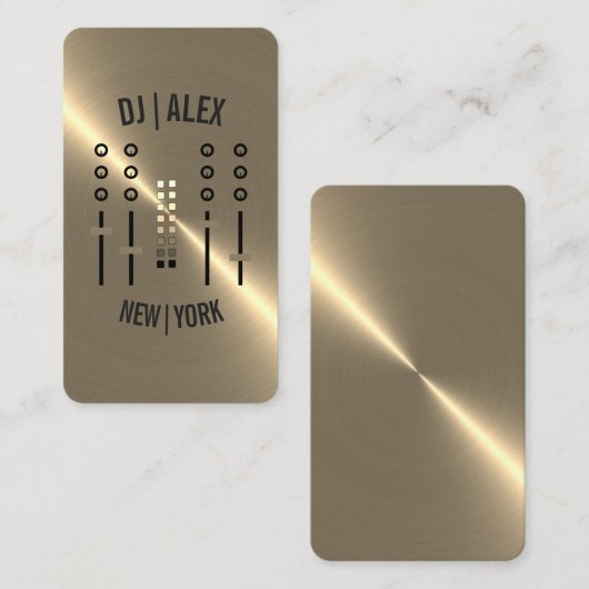 Custom Gold-Tone DJ Visitekaartje 2018 (Voorkant / Achterkant)