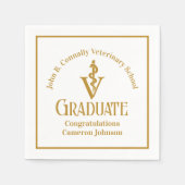 Custom Gold Veterinaire School Afstudeerfeest Servet (Voorkant)