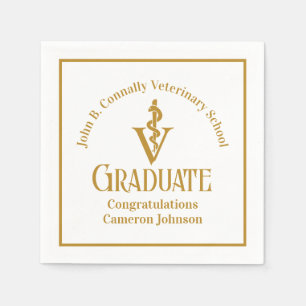Custom Gold Veterinaire School Afstudeerfeest Servet