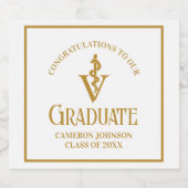 Custom Gold Veterinaire School Afstudeerfeest Sparkling Wijnetiket (Enkel label)